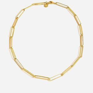 J. Crew Demi-fine 14k gold-plated short paper-clip necklace